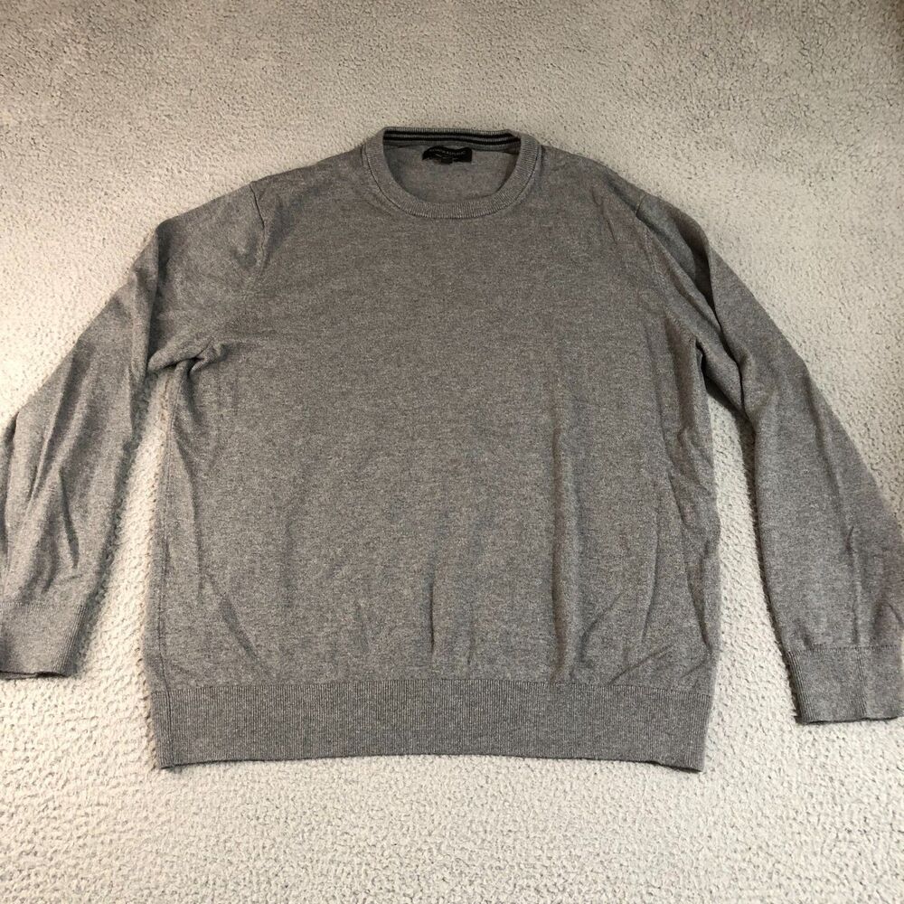 Banana Republic Sweater Mens gray XL Pullover Premium Luxe Yarn Preppy Solid